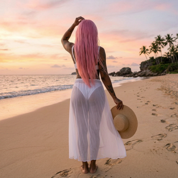 The sunset's warmth 